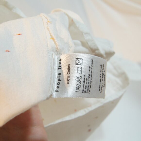 People Tree Women’s White Speckled Organic Cotton Button Up Shirt Size 14 - Picture 3 of 8